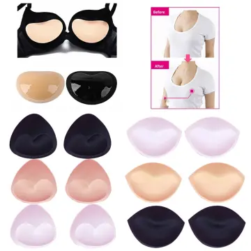 4pcs Round Sponge Bra Pads Push up Breast Enhancer Removeable Bra Padding  Inserts Cups for Swimsuit Bikini Padding Intimates 