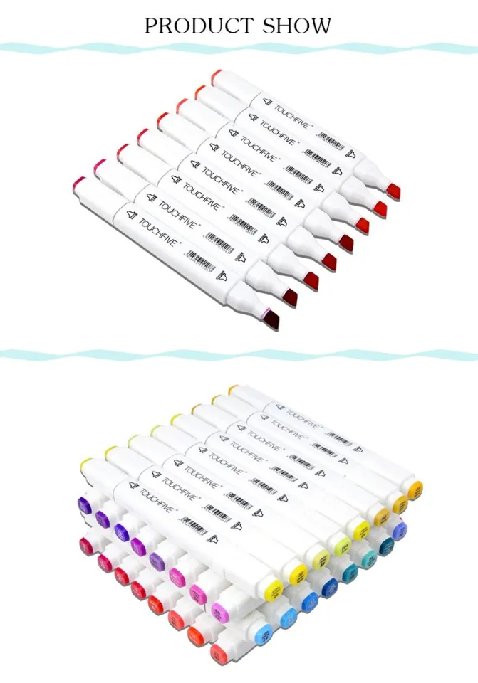 TouchFive Markers Sketching Markers 168 Color Pens Brush Pen Alcohol  Skewing Art Markers for Manga Dual Headed Lettering Markers