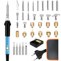 Pyrography Soldering Iron Set 38 Pieces, 60 W Digital Pyrography Pen for Wood with 33 Tips and Stencils Letters, Temperature 200-450 °C Wood Burning Pen for Wood Engraving/DIY/Electric &amp; Hand Tools