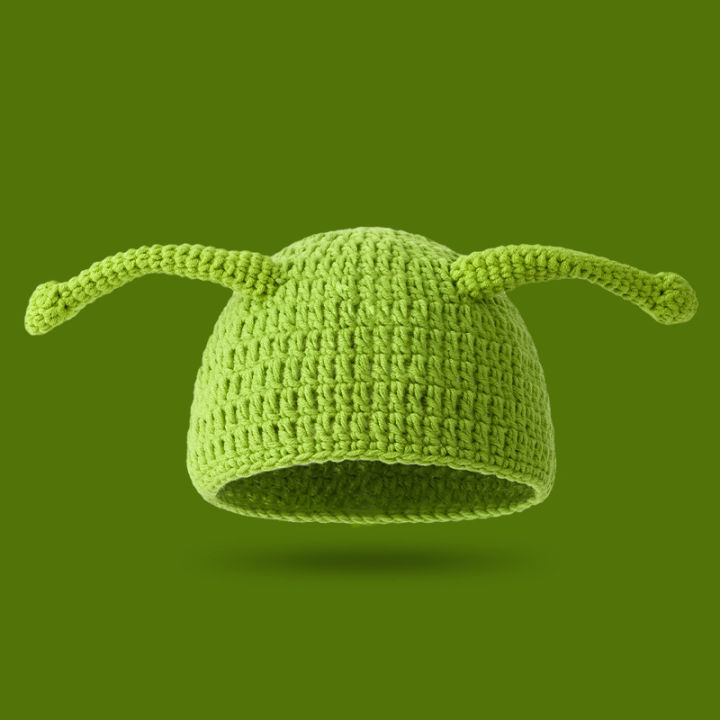 xiang-nian-ni-ute-หมวกเสื้อกันหนาวแบบสวมศีรษะสนุกสนานสร้างสรรค์หมวกสีเขียว-shrek-หมวกการ์ตูน