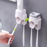 ♠☈℗ Bathroom Automatic Toothpaste Dispenser Toothbrush Holder Set Wall Mount Waterproof Toothpaste Bathroom Accessories