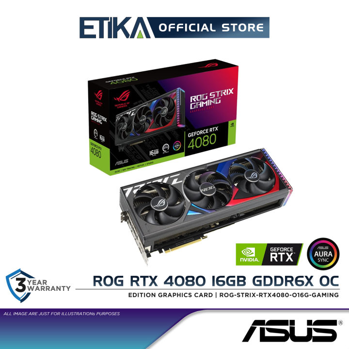 ASUS ROG Strix GeForce RTX 4080 OC Edition Gaming Graphics Card (PCIe 4.0,  16GB GDDR6X, HDMI 2.1a, DisplayPort 1.4a) ROG-STRIX-RTX4080-O16G-GAMING 