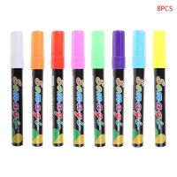 8 Colors Highlighter Fluorescent Liquid Chalk Marker Neon Pen For LED Writing Board Blackboard Glass Painting Graffiti Office