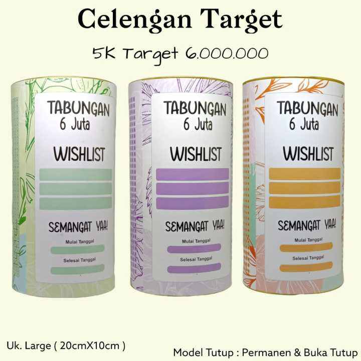 Celengan Target Jumbo 5k Target 6jt Celengan Viral Tabungan Target Buka
