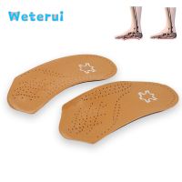 [A NEW HOT]3/4ผู้ชายผู้หญิง Arch Support หนังใส่ Pad Orthopedic Insoles เท้าแบน Corrector Orthotics Sole Heel Pain Spur Relief