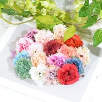 【CC】 10pcs 4.5cm Carnation Artificial Silk Heads Wedding Decoration Chrismas Crafts Fake Flowers