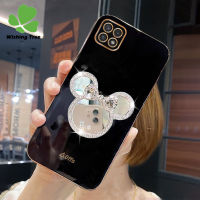 ประณีตเพชรแต่งหน้ากระจกการ์ตูน Mickey สำหรับ Samsung Galaxy A10 A10s A11 A12 A13 A21S A22 A23กันกระแทกนุ่ม