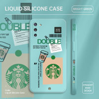 【original】 Hontinga ปลอกเคสสำหรับ Galaxy Note10 Note 10 Plus Case Starbucks Label Side Square Original Liquid Soft Silicone Edge Pattern Case Full Cover Camera Protection Cases Back Cover Phone Casing Softcase For Boys Girls