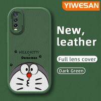 YIWESAN เคสปลอกสำหรับ Vivo Y20 Y20i Y20s Y12s Y20 2021 Y12a Y20S G Y20T Y20S M Y20S D เคสกรณีแฟชั่นน่ารักโดราเอมอนบาง Frosted หนังกันกระแทกกรณีใหม่รูปแบบซิลิโคน Full Cover ป้องกัน Softcase