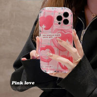 เคส Apple iPhone 14/13/12/11/X/x/xr ลายรักสีชมพู14 Plus เคสโทรศัพท์มือถือ13 Pro Max เคสป้องกันโทรศัพท์มือถือสีชมพู12 Mini ล้อมรอบด้วยเต็มรูปแบบป้องกันการตกเคสนิ่ม