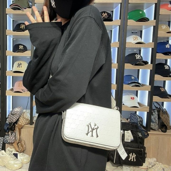 mlb-official-ny-korean-spring-and-summer-printed-mini-crossbody-small-square-all-match-small-fresh-makeup-camera-mobile-phone-bag-letter-ml-bag-cover-type