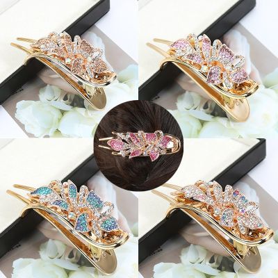 Koreas new colorful rhinestone flower hairpin exquisite butterfly hair accessories
