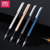 Xiaomi Deli Metal Sign pen S82 Metal Gel Ink Pen 4 Colors 0.5MM Black Ink Pull out Pen For School Office Home Stationery Pen