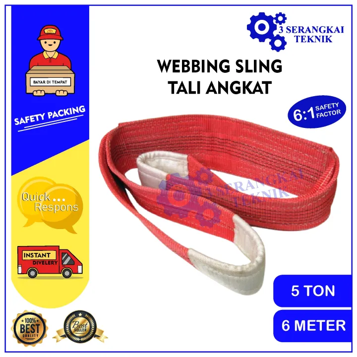 bing Sling 5 Ton x 6 Meter / Lifting Belt / Tali Angkat Lazada