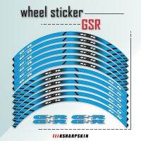 ✣❇☎ 12 Strips Front Rear Stickers Moto Decal Sticker Motorcycle Decals Reflective Waterproof Wheel Decals For SUZUKI GSR 750 600 400