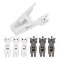 6Pcs Cat Snack Clips Anti Slip Strips Handle Metal Spring Firm Grip Food Bag Snack Clip for Clothing Document