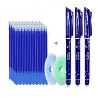 55pcs/set Colored Ink Erasable Pen Refills Rods 0.5mm Magic Erasable Gel Pen Washable Handle Office School Writing Stationery