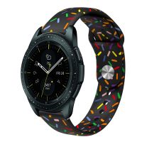 【พร้อมในสต็อก】สำหรับ Samsung Galaxy Watch Active 2สายนาฬิกาข้อมือหัวเข็มขัดซิลิโคนจุดสีรุ้งแบบสปอร์ต40มม./44มม. (สีดำ)