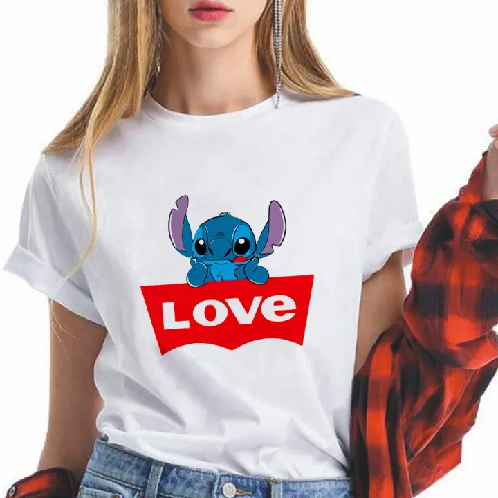 Stitch Love Ohana Womens Tee shirt Disney Ropa Aesthetic Summer Tops Spain  Harajuku Trendy T-shirts Tumblr Urbano Camiseta Mujer (1pcs) | Lazada PH