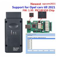 Opcom 2021 Opcom 2021ใหม่ Opcom 2021 200603A OP COM 1.95 1.99 PIC18F458 FTDI สามารถอัปเดตได้ OBD2รถสามารถบัสเครื่องมือการวินิจฉัยสำหรับ Opel จนกว่า2021