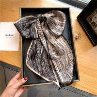 【CW】 Luxury Brand Small Silk Scarf Headband Narrow Scarves Neck Hair Bands Scrunchies Female Accessories