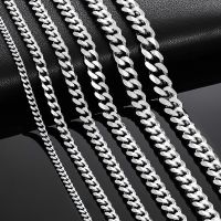 Cuban Link Chains Stainless Steel Classic Men Boy Curb Chunky Necklace 3.6mm to 11mm 14 to 30 Inches Fashion Chain Necklaces