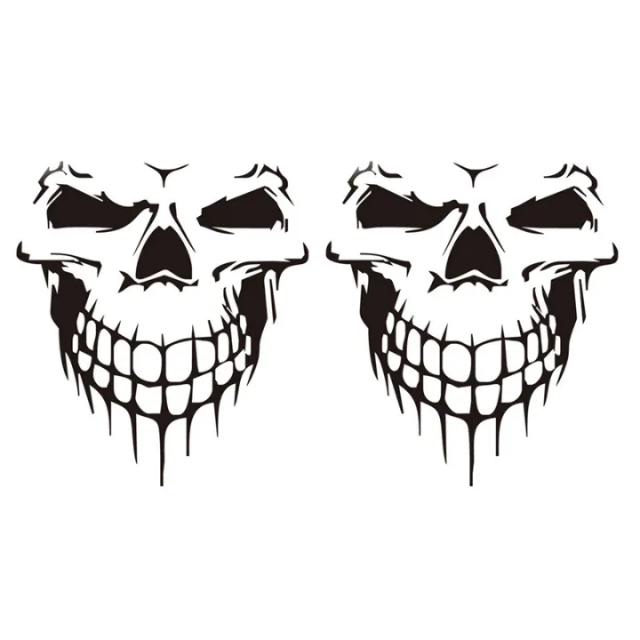 2X Car Sticker Car Tattoo Skull Skeleton Large Decorative Sticker (Black) |  Lazada PH