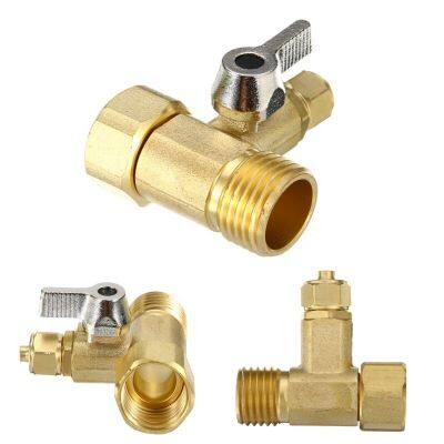 1/2 To 1/4 Brass Feed Ball Valve Water Filter Adapter Tee Connector Faucet Reverse Osmosis System for Home Water Taps Faucet Plumbing Valves