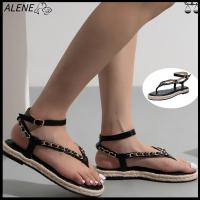 ALENE Beach Chaussures Fashion Simple เชือกถักรองเท้าสตรีรองเท้าส้นเตี้ย