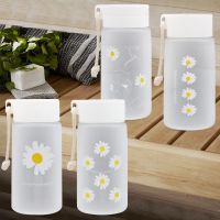 Daisy Water Bottles Transparent Plastic Water Cup with Rope Summer Frosted Water Cup Girl Kawaii Drink Bottle Tea Juice Mug