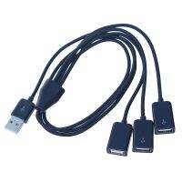 [Hot K] USB 1ม. 2.0ตัวผู้1ตัวไปยังพอร์ต3ตัว USB อะแดปเตอร์ไฟตัวเมีย Y Splitter สายชาร์จ