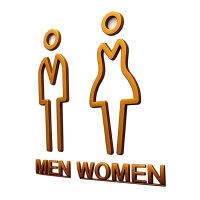 Gold Acrylic Adhesive Backed Mens and Womens Bathroom Toilet Door Sign for Ho,Office,Home,Restaurant Work (Gold) YKTD-003