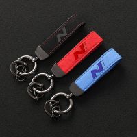 [MONSTER Keychain] แฟชั่นพวงกุญแจหนังรถจัดแต่งทรงผมพวงกุญแจสำหรับ Hyundai I30 2021 Sonata Elantra Veloster Kona Tucson N Line EmblemTH