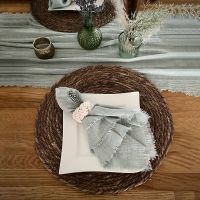 10pcs Wedding Gauze cotton Napkins reusable green Trim Tea Towel Rustic Retro Burrs napkins for Party Table decoration 43x43cm