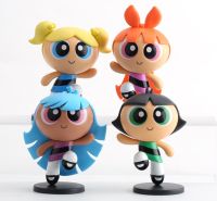 4 ชิ้น/เซ็ต Powerpuff Girls Blossom Bubbles Buttercup รุ่นอะนิเมะ Action Figure ของเล่น 10 ซม.