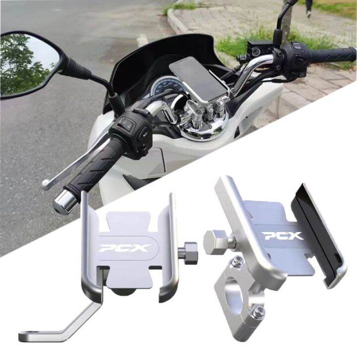 Pcx Motorcycle Phone Holder Aluminum Gps Mobile Cellphone Handlebar