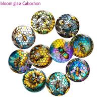 Free Shipping Colorful Bees Round Photo Glass Cabochon Demo Flat Back Jewelry Accessories For Making Findings S3000 Beads