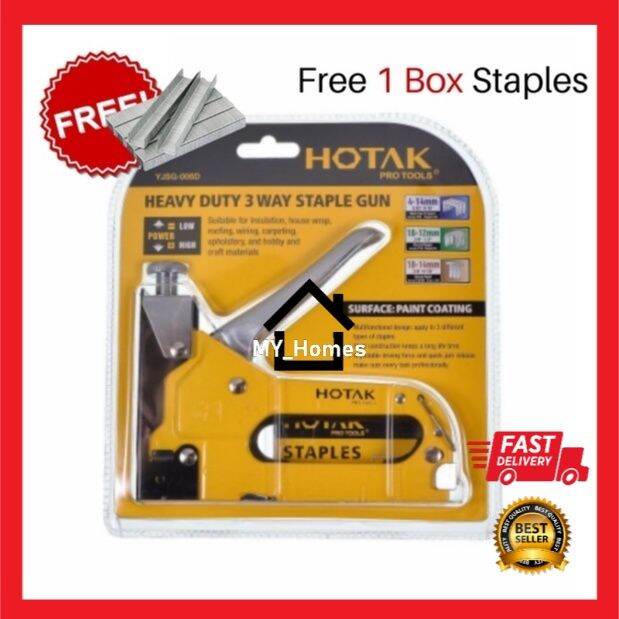 HOTAK Heavy Duty 3 Way Staple Gun and Hotak Staples [ Free Staples