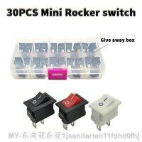 【hot】△┇ 30 pces Boxed button switch 10x15mm spst 2pin 3a 250v kcd11 snap-in on / off 10mm x 15mm black and white