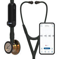 3M™ Littmann® CORE Digital Stethoscope, 8870, High Polish Copper Chestpiece, Black Tube, Stem and Headset, 27 inch Black Tube, Black Stem High Polish Copper Chestpiece