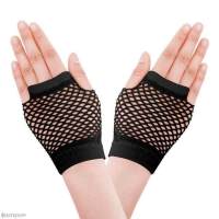 Hot Mittens Warmer Arm Party Club Night Rock Punk Mesh Fingerless Net Fishnet Short Womens Gloves Out Hollow Sexy