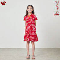 Girl Mandarin Dress - Legend of the Moon เดรสคอจีนทรงเอสำหรับเด็กหญิง ใส่สบายด้วยเนื้อผ้า cotton 100% ทอในรูปแบบของซาติน ทำให้ผิวสัมผัสผ้านุ่มเนียน