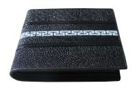 Cool Genuine Stingray กระเบนน่ารักลายจีนตรงกลาง เท่ห์ สวยงาม ขาวดำ Thai Stingray Wallet Bifold For Unisex