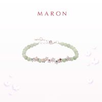 MARON✨ สร้อยข้อมือดาวนพเก้า (โซ่เงิน) X อัญมณีมงคล หยกเสริมดวงประจำวัน | My Nine Lucky Stars Chain Bracelet with Jade เงินแท้ พลอยแท้ ชุบทองคำขาว White Gold