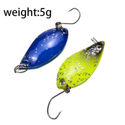 ；。‘【； 7Pcs 3Cm 5G Metal Spoon Fishing Lures Colorful Artificial Hard Baits Swimbait Trout Single Hook Sequins Tackle