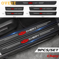 Chery Tiggo 8 7 Pro 4 5x Omoda 5 TJ-1ใบหน้า QQ 2023ป้องกันแบบไวนิลคาร์บอนไฟเบอร์สติกเกอร์แถบยาวธรณีประตูรถ