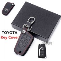 【Ready stock】ปลอกกุญแจรถยนต์หนังแท้ 3 ปุ่มสําหรับ toyota revo corolla altis