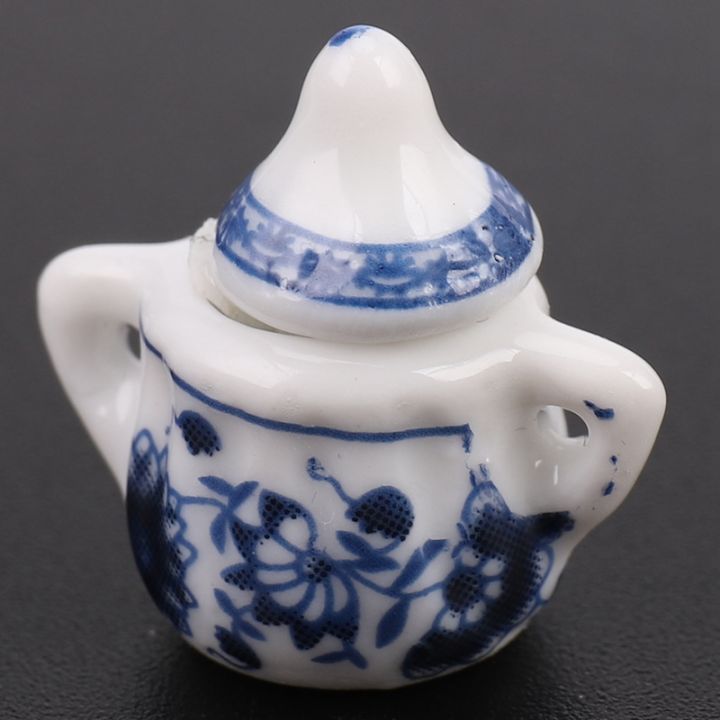 1-12th-dining-ware-china-ceramic-tea-set-dolls-house-miniatures-blue-flower