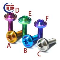 TS 6 Buah Baut Sekrup Torx Alloy Titanium M4/M5 untuk Sepeda Motor Mobil MTB Braket Rem Cakram Ti Pengencang Sekrup