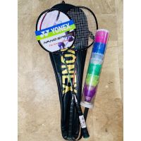 ขายดี Egxtrb - ☸❧Yonex ไม้แบดมินตันคู่1คู่ (สี Ramdom) พร้อมพลาสติกสีฟรีลูกขนไก่